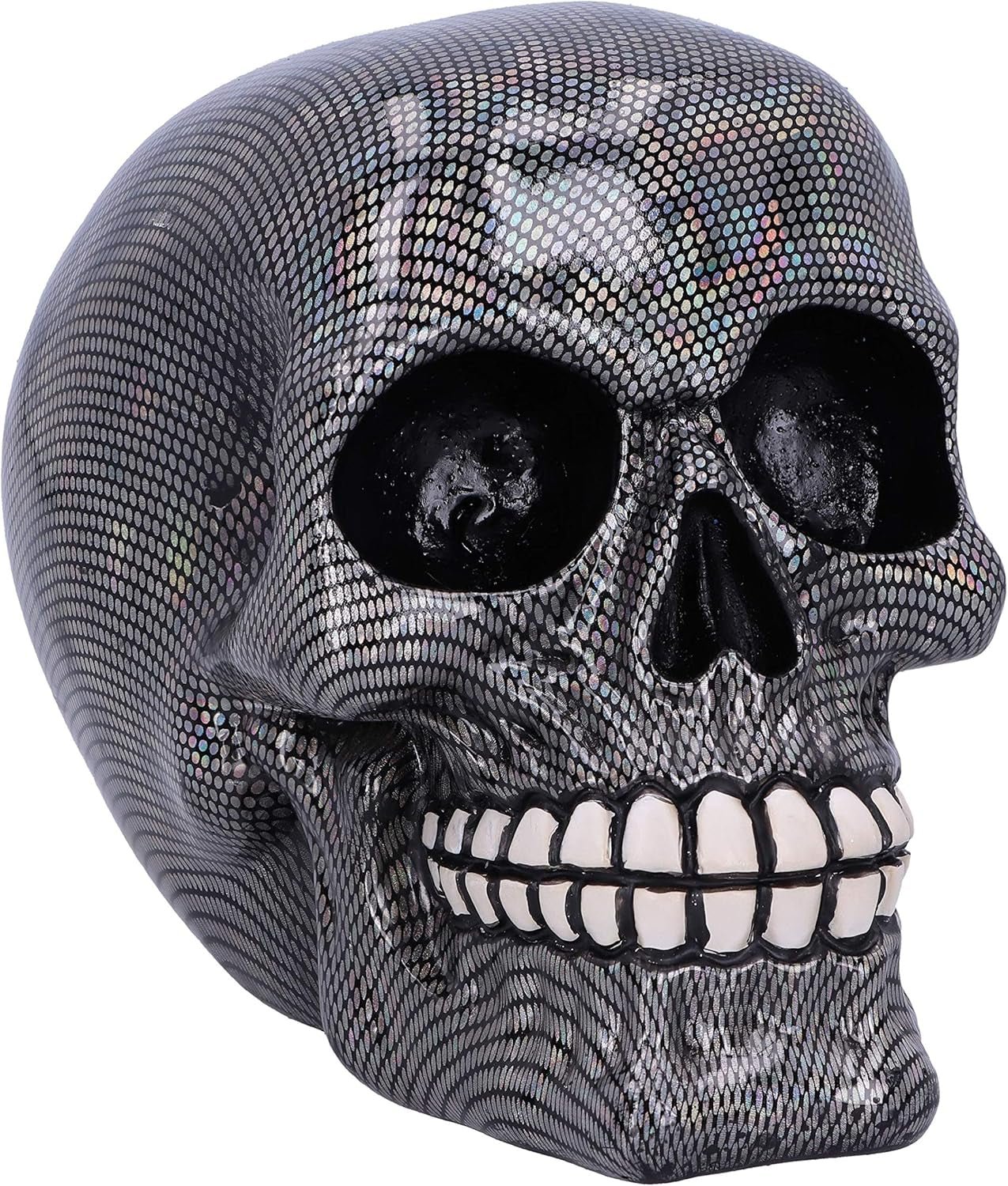 Calavera de rejilla holográfica plateada Adorno de calavera de rejilla holográfica plateada Plata 16,5 cm Estatuillas y esculturas Naty Shop Título predeterminado