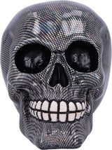 Calavera de Rejilla Holográfica de Plata Adorno de Calavera de Rejilla Holográfica de Plata Plata 16,5cm Estatuillas y Esculturas Naty Shop