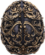 Calavera Renacentista, 19 cm, Resina, Negro y Dorado, Motivo Barroco Dorado, Adorno Calavera Negra, Decoración Gótica, Fundida en Resina Sintética de Primera Calidad, Pintada a Mano por Expertos Estatuillas y Esculturas Naty Shop