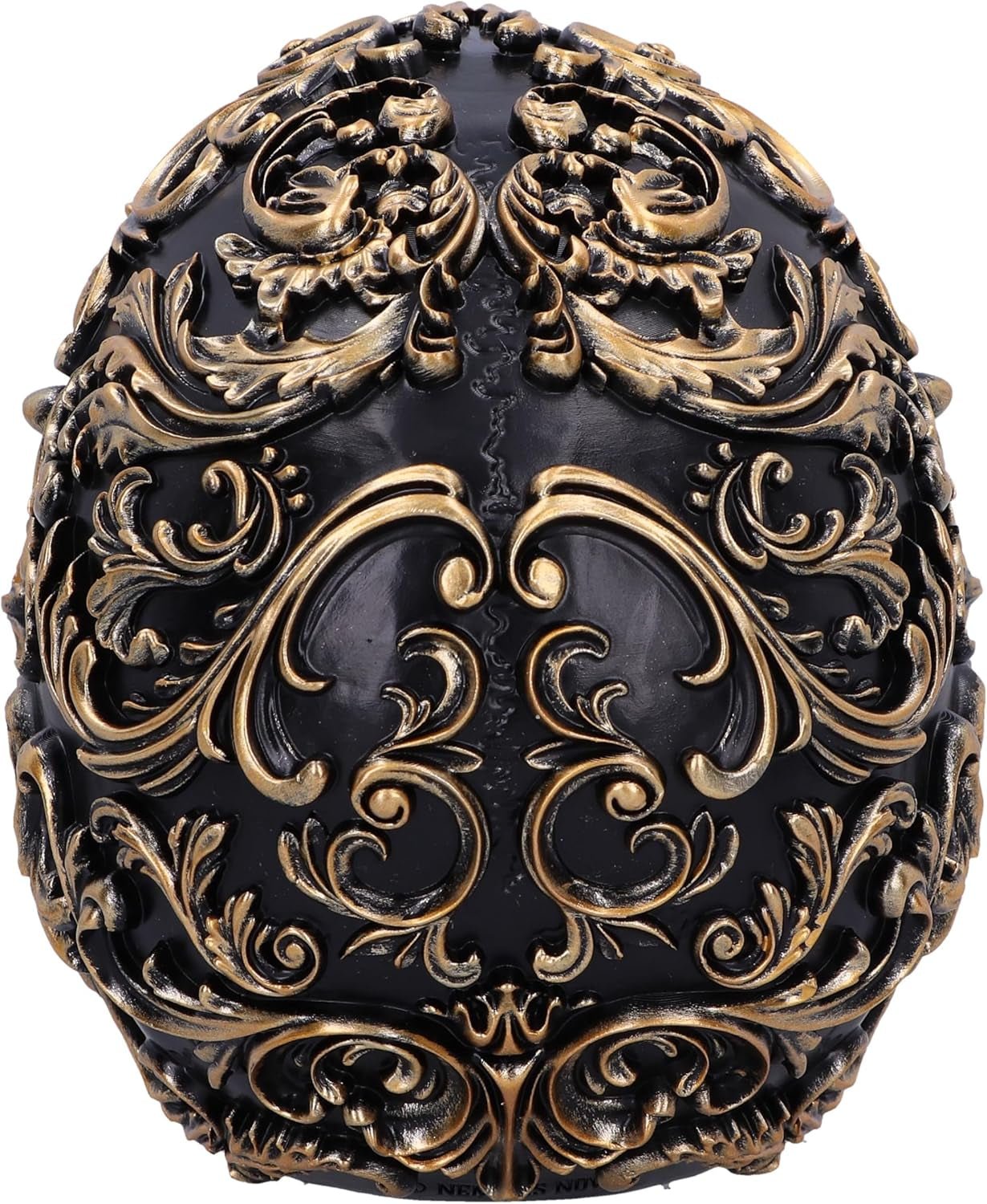 Calavera Renacentista, 19 cm, Resina, Negro y Dorado, Motivo Barroco Dorado, Adorno Calavera Negra, Decoración Gótica, Fundida en Resina Sintética de Primera Calidad, Pintada a Mano por Expertos Estatuillas y Esculturas Naty Shop