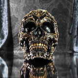Calavera Renacentista, 19 cm, Resina, Negro y Dorado, Motivo Barroco Dorado, Adorno Calavera Negra, Decoración Gótica, Fundida en Resina Sintética de Primera Calidad, Pintada a Mano por Expertos Estatuillas y Esculturas Naty Shop