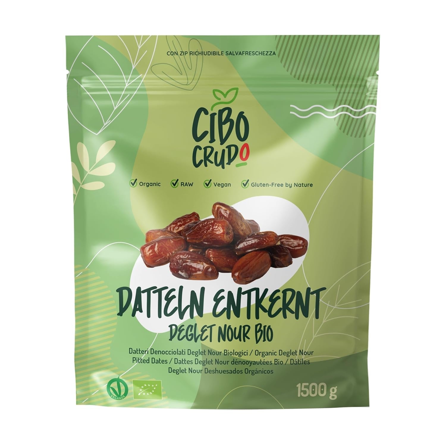 Dátiles sin semillas Deglet Nour Bio - 500g. Dátiles secos orgánicos naturales Deglet Nour. Dátiles secos. Naty Shop productos deshidratados 1,5 kg Data Deglet