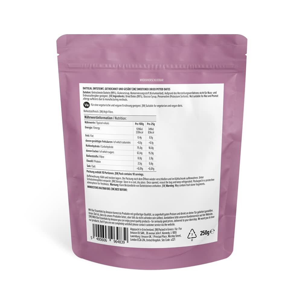 Dátiles secos y sin semillas, 250g Naty Shop productos deshidratados