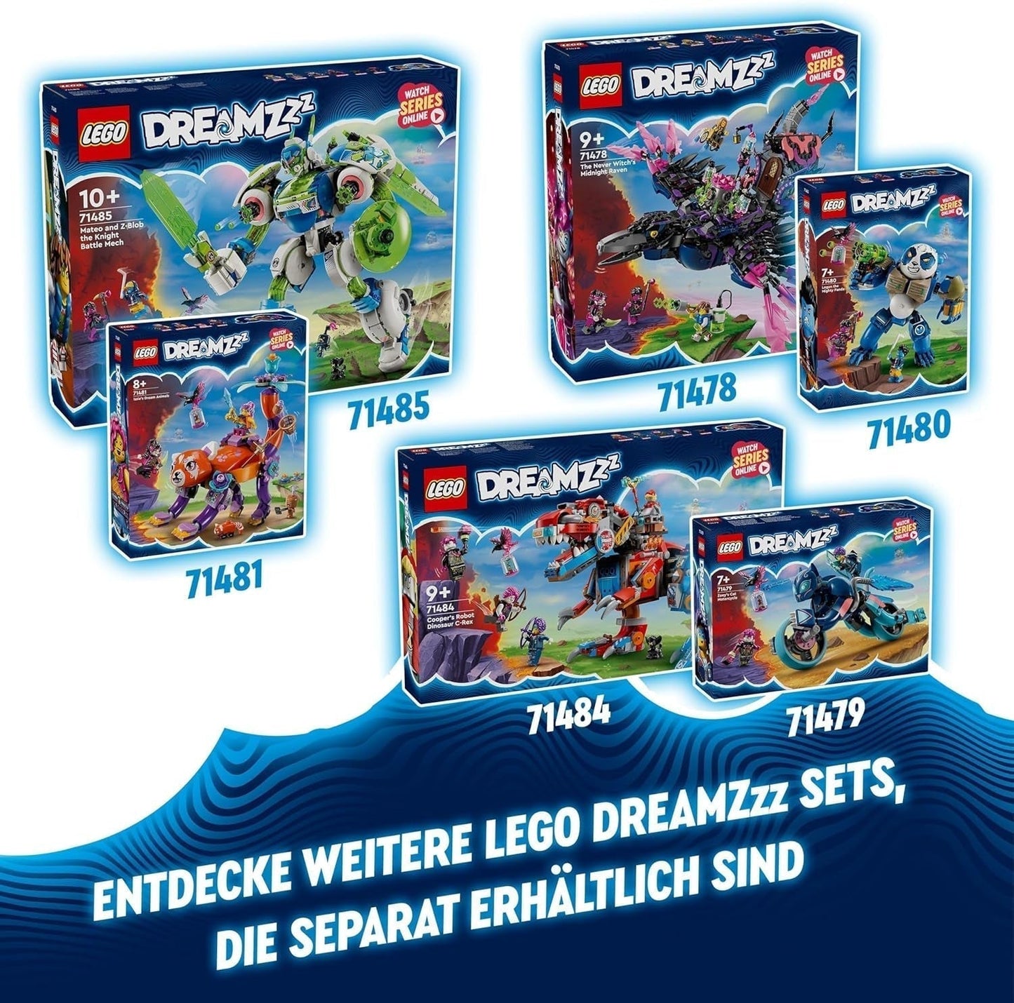 LEGO Dreamzzz 2 en 1 Coopers Dino-Mech C-Rex Pterodáctilo T.Rex Figura de acción para niños y niñas Set de aventuras de juguetes creativos Regalo para niños 9 años 71484 Juegos de construcción Beuche den LEGO-Store