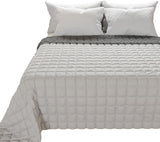 PETTI Artigiani Italiani - Cubrecama individual, colcha doble cara, colcha de muelles, azul medianoche, blanco, 100% Made in Italy Edredones y colchas Naty Shop Gris Medida cama 180 (260 X270 Cm)