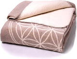 Glart cómoda manta Flor de la Vida Rosa-Crudo XL, 150X200 Cm, extra mullida como manta de sofá manta de sofá, manta de yoga manta salvavidas, manta de sofá de felpa Camas y Mantas Glart Gris-crudo 150X200Cm