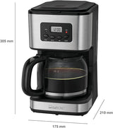 Cafetera Clatronic® con temporizador, jarra de 1,5 litros para 12-14 tazas de café, temporizador LCD 24h, función mantener caliente, antigoteo, filtro extraíble, display e indicadores luminosos, 900W - KA 3642