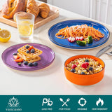 Vajilla para 6 personas Vancasso Bonita Vajilla de gres de 18 piezas Juego de platos y cuencos Servicio redondo Combinación de 6 platos llanos Ensaladeras y cuencos cada uno