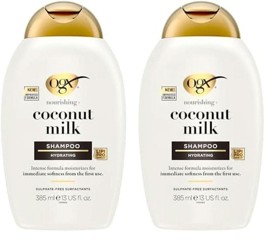 Champú con leche de coco OGX (385 ml), efecto hidratante Ducha y baño Naty Shop 2 x 385 ml