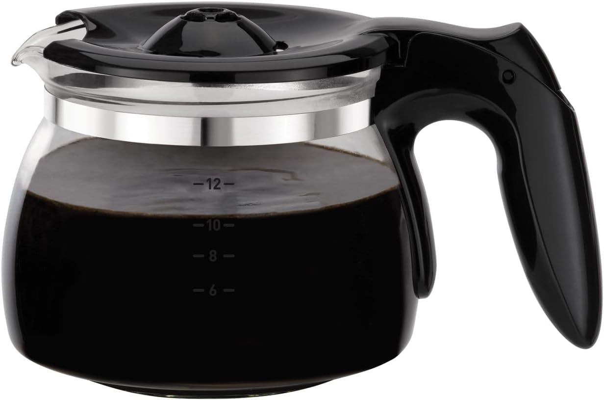 Tefal CM3408 Mini cafetera de cristal (600 W, 6 tazas) negro/acero inoxidable, CM340811