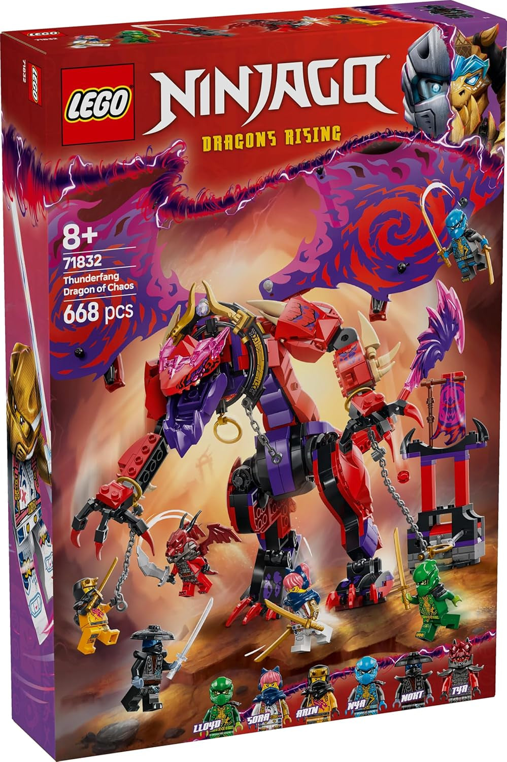 LEGO NINJAGO Dragón del Caos Diente de Trueno - Juguete con 6 minifiguras ninja - Juego de construcción de rol para niños y niñas a partir de 8 años - Regalos para fans de la serie de televisión Rise of the Dragons 71832 Juegos de construcción Beuche den LEGO-Store
