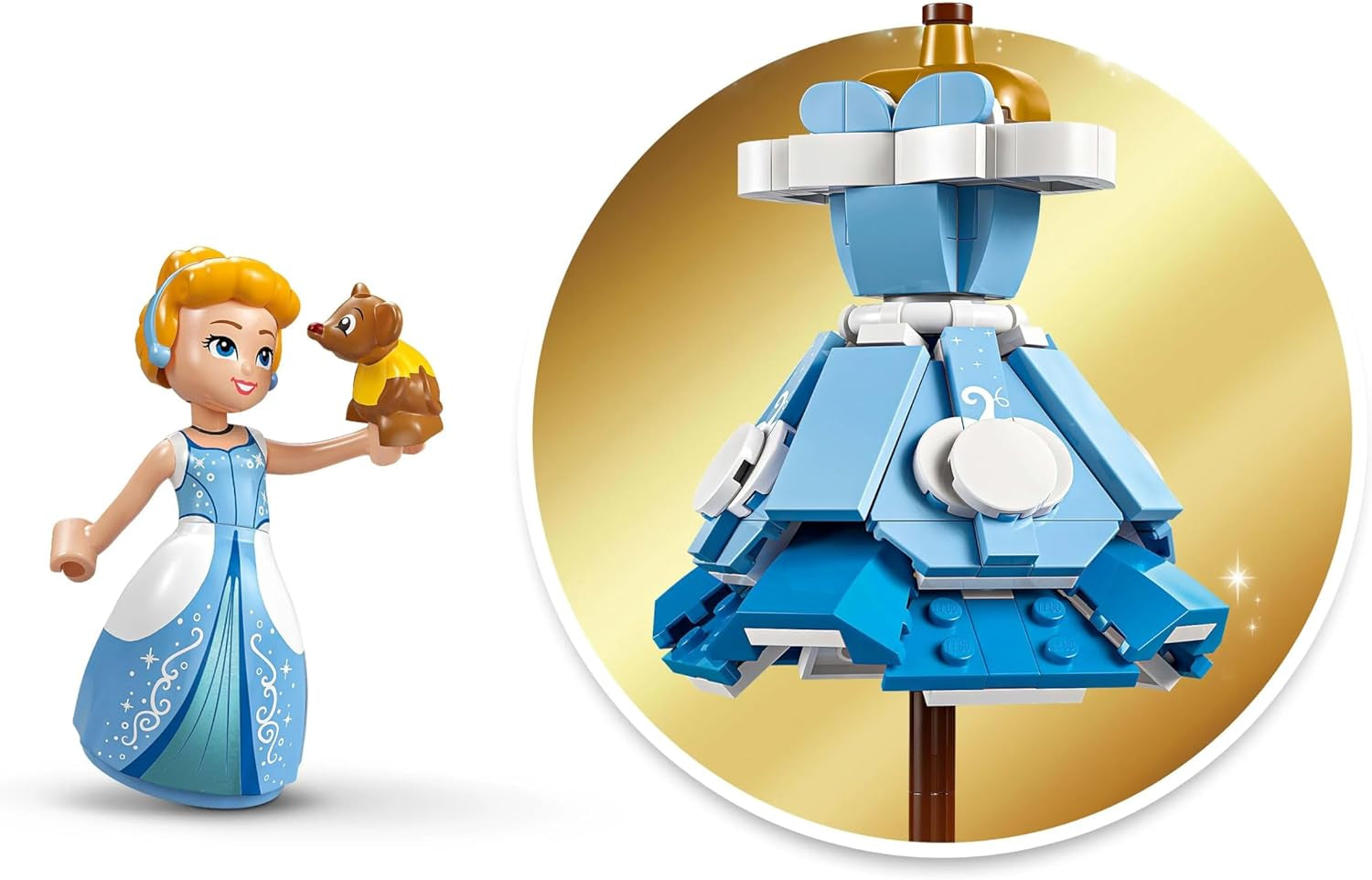 LEGO Ç€ Vestido de Cenicienta de Disney Princess, juguete para niños y niñas a partir de 9 años - incluye una percha para vestidos, una minimuñeca de Cenicienta y una figura de ratón - Creative Playset 43266 Juegos de construcción Beuche den LEGO-Store