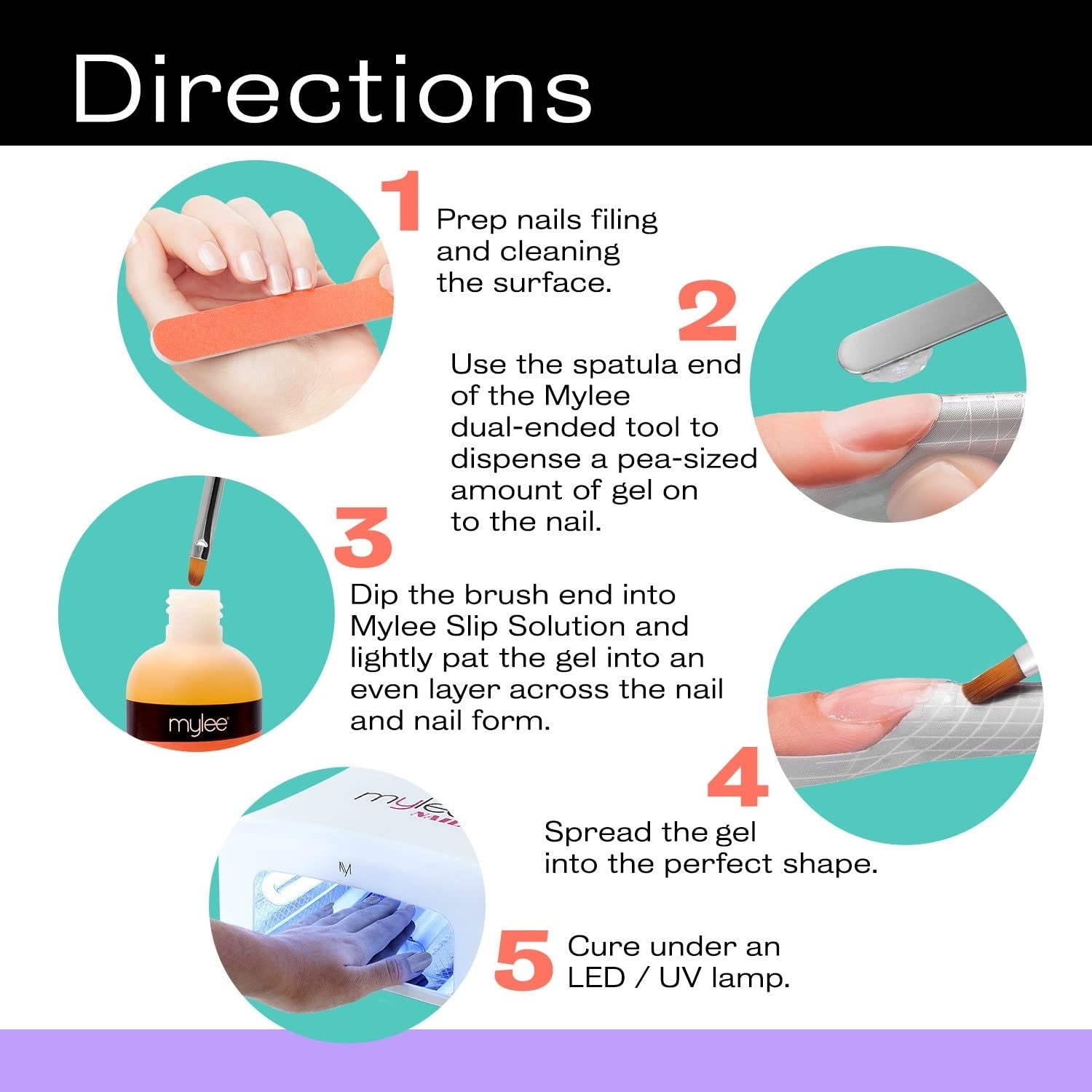 Mylee Magic Extender Gel Tool con dos extremos - 2 en 1 Pinsel & Spachtel para UV/LED Nagelkunst, Nagelspitzen y para extensiones