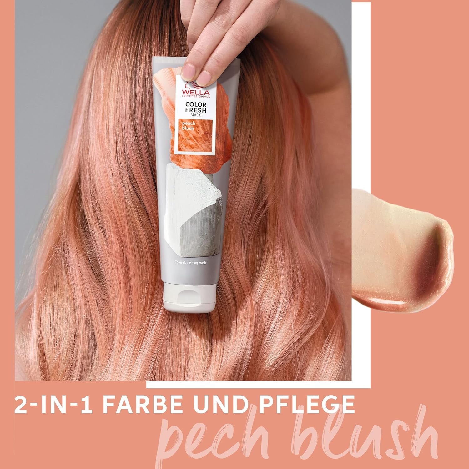 Wella Professionals Color Fresh Mask Peach Blush - tratamiento capilar para revitalizar y cambiar el color del cabello - tono nutritivo con aceite de aguacate - para cabello rubio y aclarado - 150 ml Naty Shop Hair Mask
