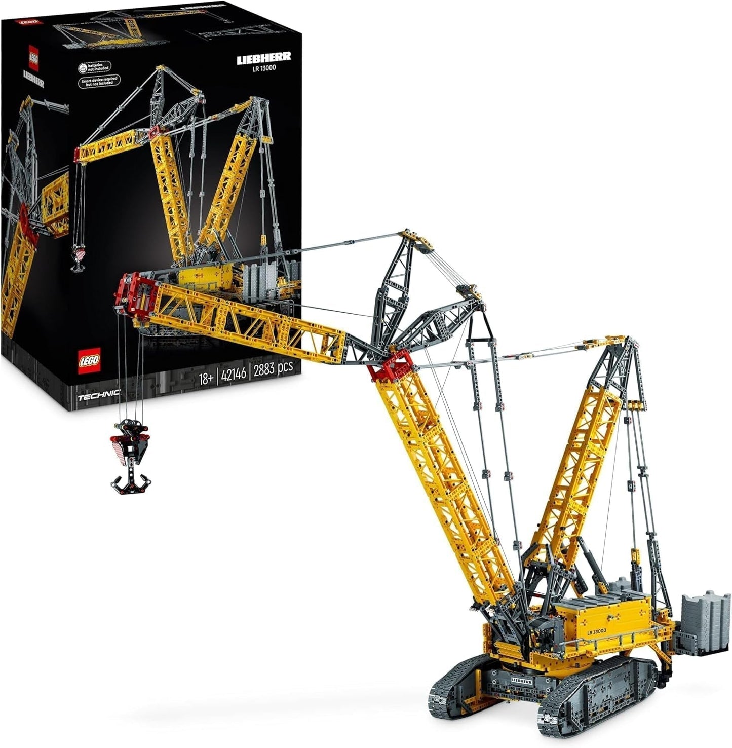 LEGO Technic Juego de grúa sobre orugas Liebherr LR 13000, construye el mejor modelo de vehículo de construcción con control remoto con aplicación Control+, grúa con sistema de cabrestante y brazo elevador, kit de modelo grande para adultos 42146 Juegos de construcción Besuche den LEGO-Store Default Title