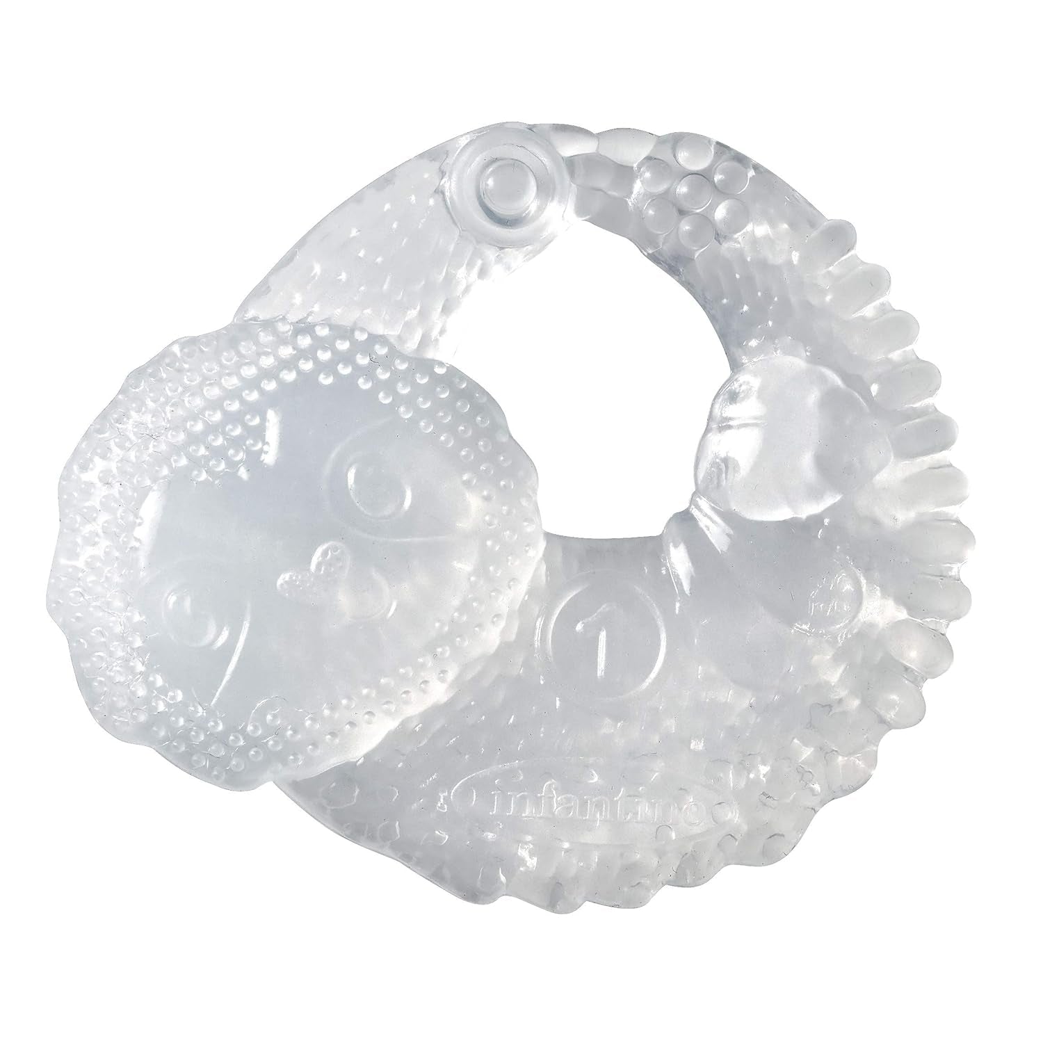 Infantino 316564-01 Infantino Anillos de dentición transparentes - Anillo de dentición suave, hecho de material no tóxico, para el desarrollo sensorial y apoyo a la dentición, multicolor