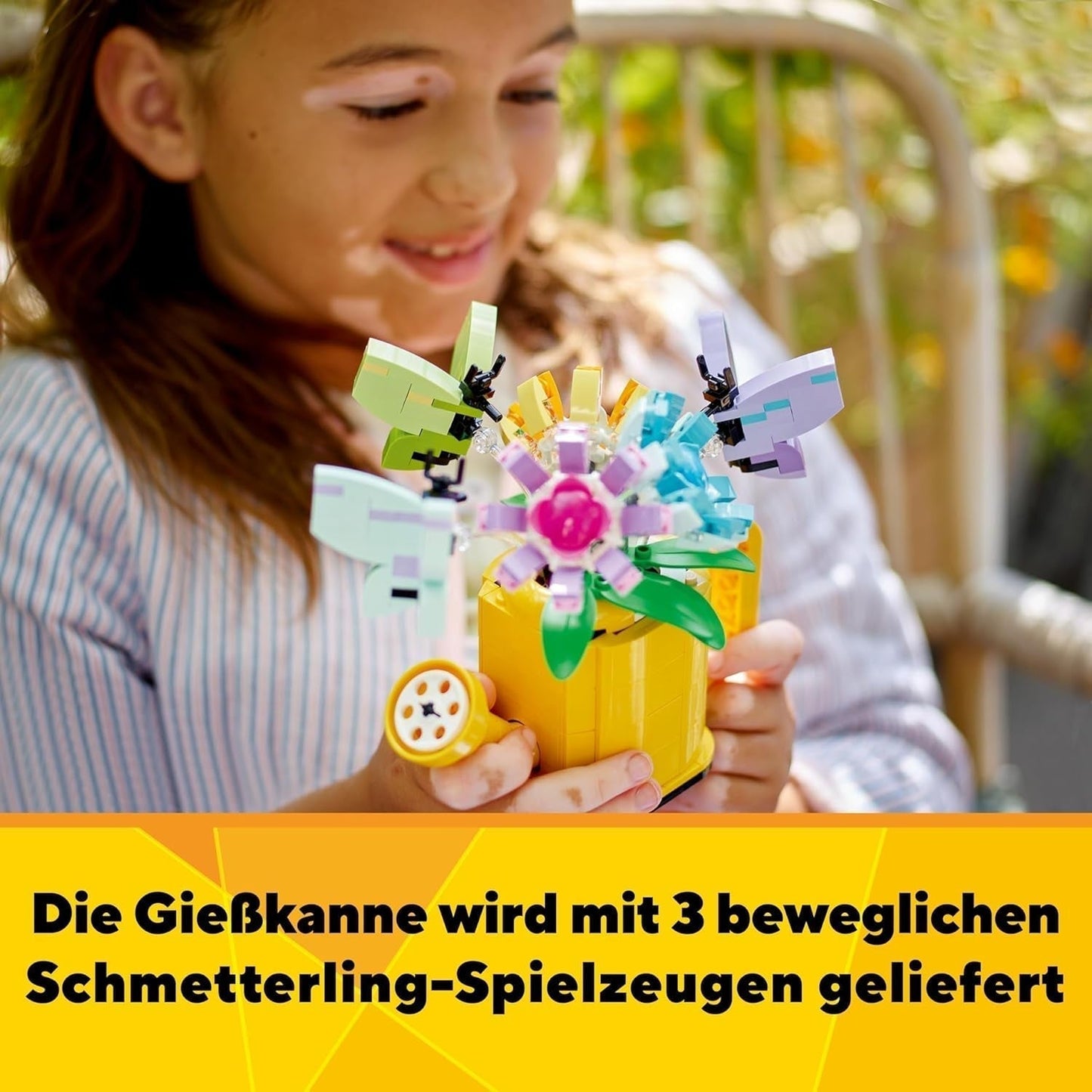LEGO Creator Set de aspersores de flores 3 en 1, decoración de la habitación de los niños, construye un aspersor con un ramo de flores, botas de goma o 2 pájaros de juguete, regalo creativo para niñas y niños de 8 años 31149 Juegos de construcción Besuche den LEGO-Store