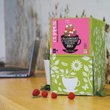Taza Té de frutas orgánico Arándano Frambuesa | Té de frambuesa | 250 bolsitas de té sin blanquear | Paquete grande | Perfecto para la oficina | Ecológico | Comercio justo