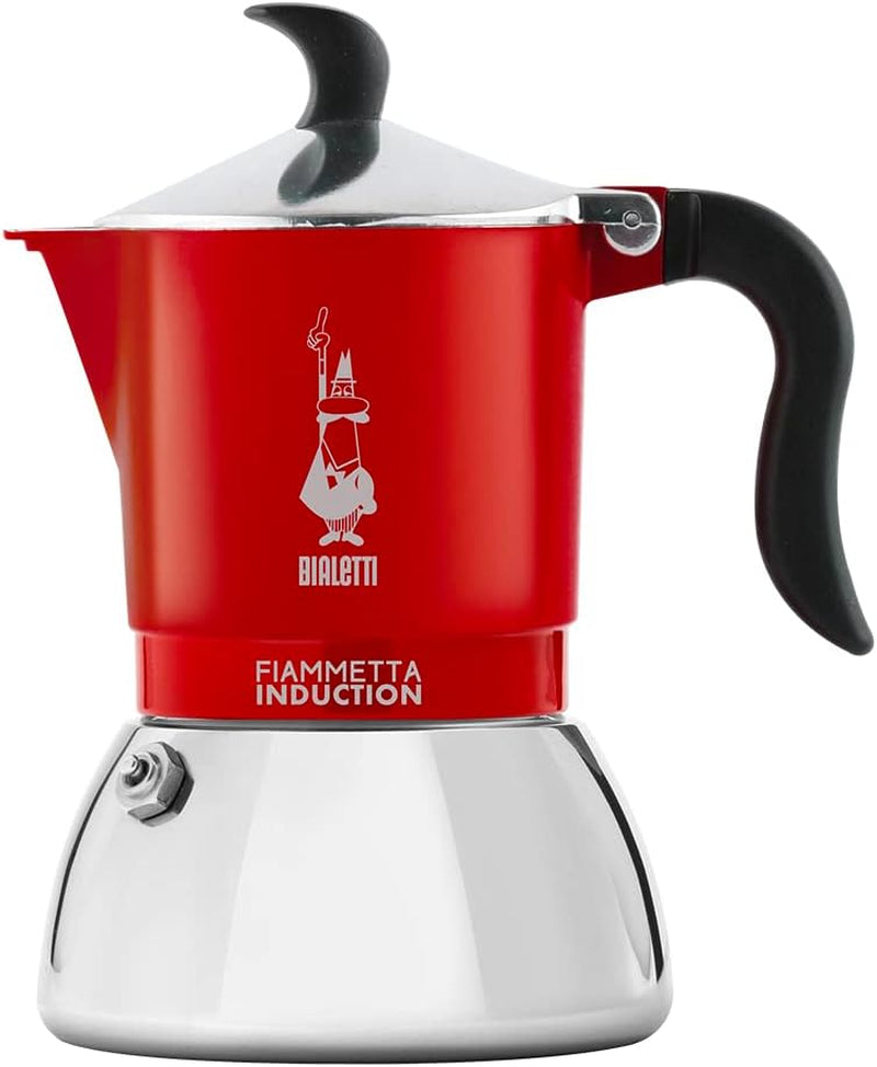 Bialetti Fiammetta Cafetera de inducción, 2 tazas (100 ml), apta para todo tipo de fuegos, diseño elegante, negra