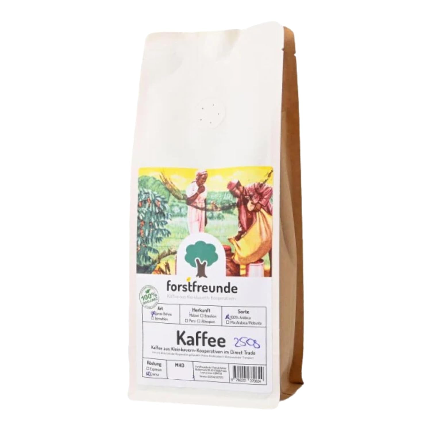 Café de Perú | 250g cereales integrales | 100% granos de Arábica | café andino | fina calidad, natural, de Sudamérica | variedad tradicional de café Típica | comercio justo