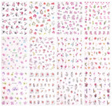 JMEOWIO Nagelsticker Frühling Blume 12 Blatt Nail Art Sticker Selbstklebend Nagelaufkleber Blätter Dekoration Nageldesign Zubehör