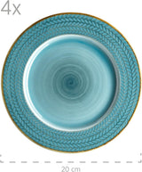 Prospero Juego de café Premium para 4, Calidad de Restaurante, Servicio de café Moderno de 12 Piezas en un Estilo Vintage único, Porcelana Duradera, Azul