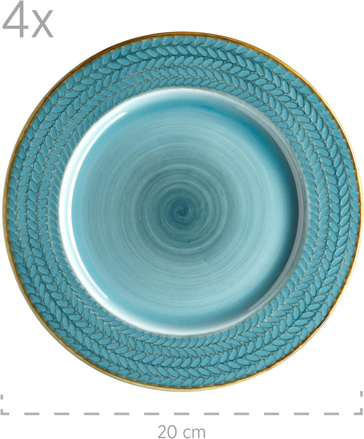 Prospero Juego de café Premium para 4, Calidad de Restaurante, Servicio de café Moderno de 12 Piezas en un Estilo Vintage único, Porcelana Duradera, Azul