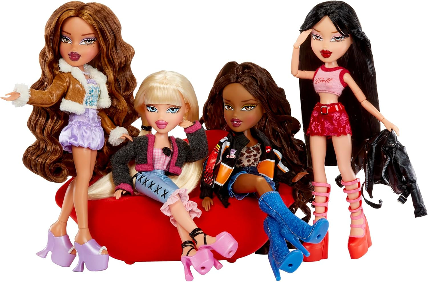 ¡Las Bratz van a salir! - Jade - 1 muñeca coleccionable con accesorios, ropa, bolso, gafas de sol y cepillo - Juguete para niños - A partir de 6 años, Rojo