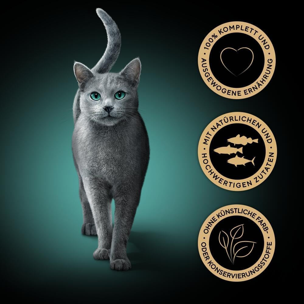 Sheba Portion Bolsas Comida húmeda para gatos, Multipack Fresh & Fine en gelatina con atún MSC y salmón, 6x6x50g - Comidas saludables para gatos con gelatina