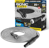 Manguera de jardín de 30 m, manguera de agua de metal de acero inoxidable 304, manguera flexible de 30 m, antitipo, ultraligera y duradera, resistente al desgarro, fácil de enrollar, 500 PSI