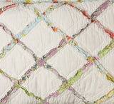 Laura Ashley Home Colcha Colección Rüschen Garden, 100% algodón, Ultra suave, Para todas las estaciones, Reversible, Elegante, Cama de matrimonio, Color crema (197783) Edredones y edredones Naty Shop