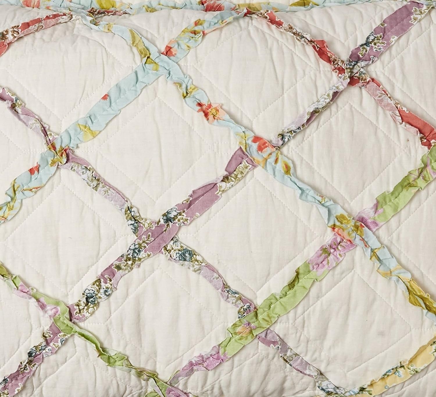 Laura Ashley Home Colcha Colección Rüschen Garden, 100% algodón, Ultra suave, Para todas las estaciones, Reversible, Elegante, Cama de matrimonio, Color crema (197783) Edredones y edredones Naty Shop