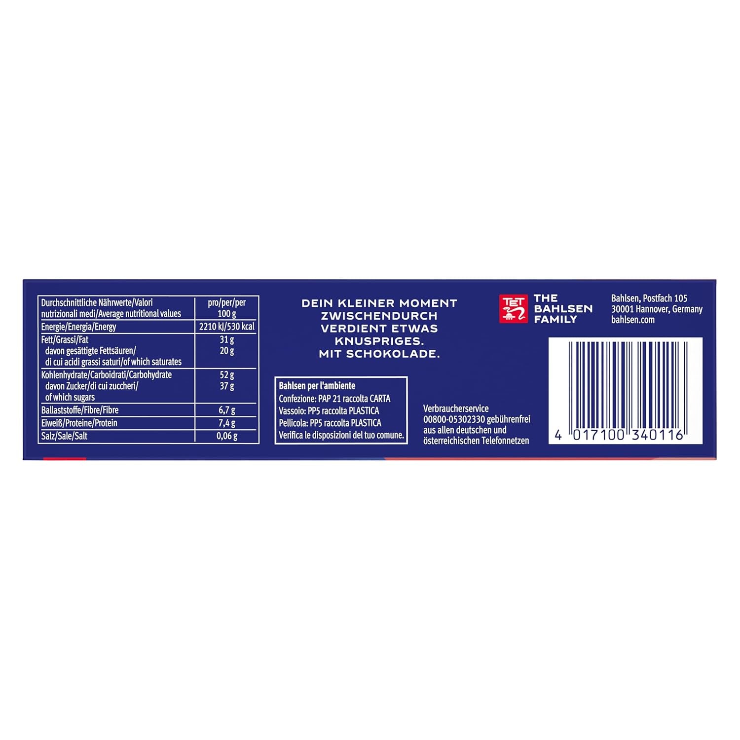 BAHLSEN Obleas de chocolate Edelherb - Oblea de chocolate Edelherb (1 x 97 g)