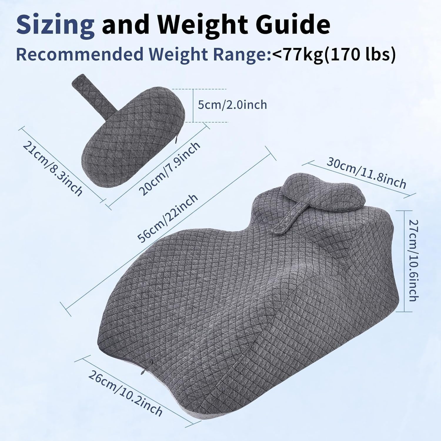 Almohada de lectura: almohada para la espalda, reposacabezas ajustable, almohada de lectura de espuma viscoelástica para cama, almohada ergonómica para la espalda, el cuello y las piernas, almohada de apoyo lumbar