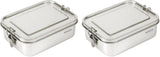 Wenco Fiambrera de Acero Inoxidable 2 Compartimentos Fiambrera de Gran Capacidad 850 ml Impermeable Apto para Lavavajillas Incluye Anillo de Silicona de Repuesto 18,5 x 14 x 5,5 cm Plata (Pack de 2) Naty Shop Cajas de Almacenamiento de Alimentos 850 Ml (Pack de 2)
