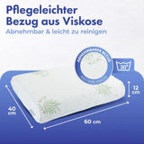 Almohada de soporte para el cuello viscosa Maximex, Almohada de soporte transpirable con relleno de espuma ergonómico, Almohada de soporte para el cuello ajustable en altura y altura para un sueño reparador, Con aloe vera Almohadas estándar Naty Shop
