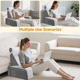 Almohada de lectura grande con soporte para el cuello y reposabrazos extraíbles, almohada de respaldo para cama, almohada de respaldo ergonómica con brazo, bolsillo y funda lavable para leer y ver televisión.