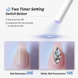 Denabuty Lámpara UV para Esmalte de Uñas de Gel, Mini Lámpara LED U V para Reemplazo de Uñas con Soporte Tragbare Pequeña Lámpara de Uñas UV para Esmalte de Uñas de Gel, para Aushärten Von Nagelkleber y Nail Tips Blanco
