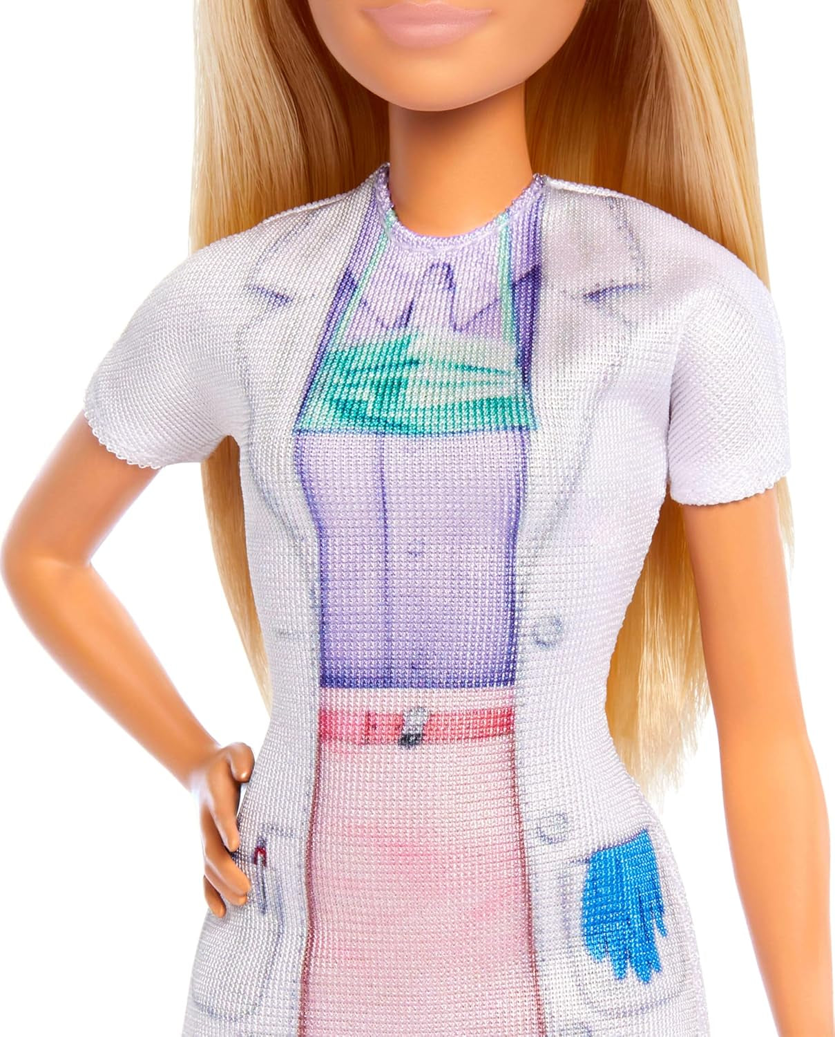 Muñeca Barbie Dentista, Muñeca de Moda con Cabello Rubio, Vestido Azul y Bata de Laboratorio, 1 Muñeca Infantil, Accesorios de Examen y Accesorios Surtidos, JCR74