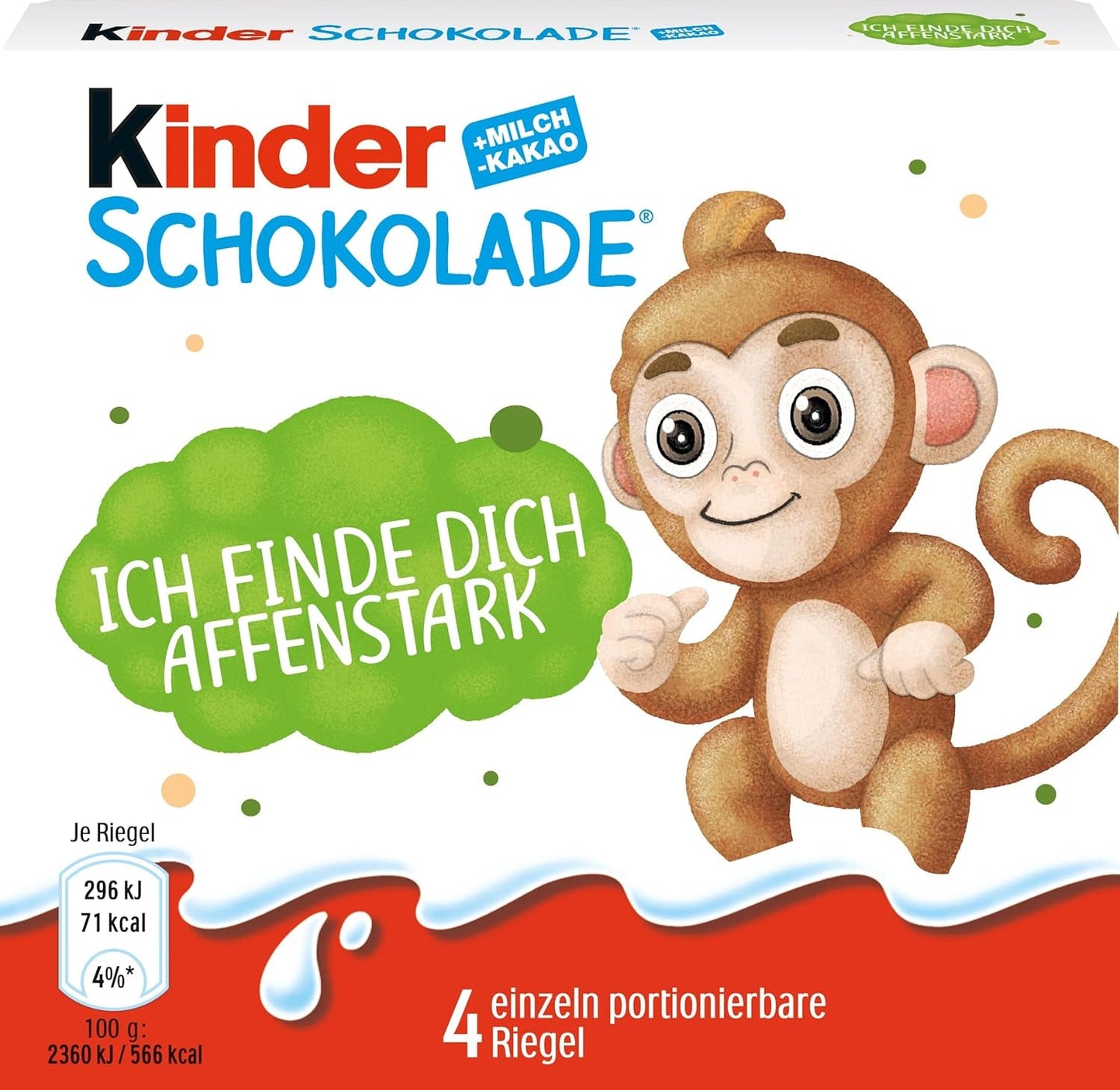 Chocolate Kinder (20 x 50 g) - Regalo de San Valentín para él y ella, dulces de Carnaval y Mardi Gras - Barras de chocolate con leche rellenas - 20 paquetes de 4 barras individuales cada uno