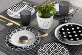 Excelsa Emily vajilla de porcelana, blanco/negro, 18 piezas