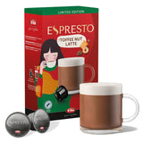 ESPRESTO Toffee Nut Latte, compatible con K-fee y ALDI EXPRESSI*, café con leche aromatizado, certificado RFA, 96 cápsulas
