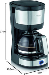 SEVERIN Cafetera espresso compacta, café aromático con cafetera para hasta 4 tazas, cafetera espresso con filtro y filtro oscilante permanente, acero inoxidable/negro, KA 4808