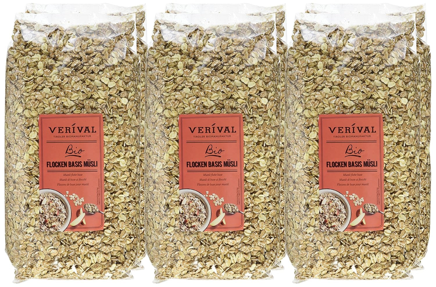 Verival Flocken Basis Müsli - Bio, Pack 6Er (6 X 1 Kg) Cereales Naty Shop