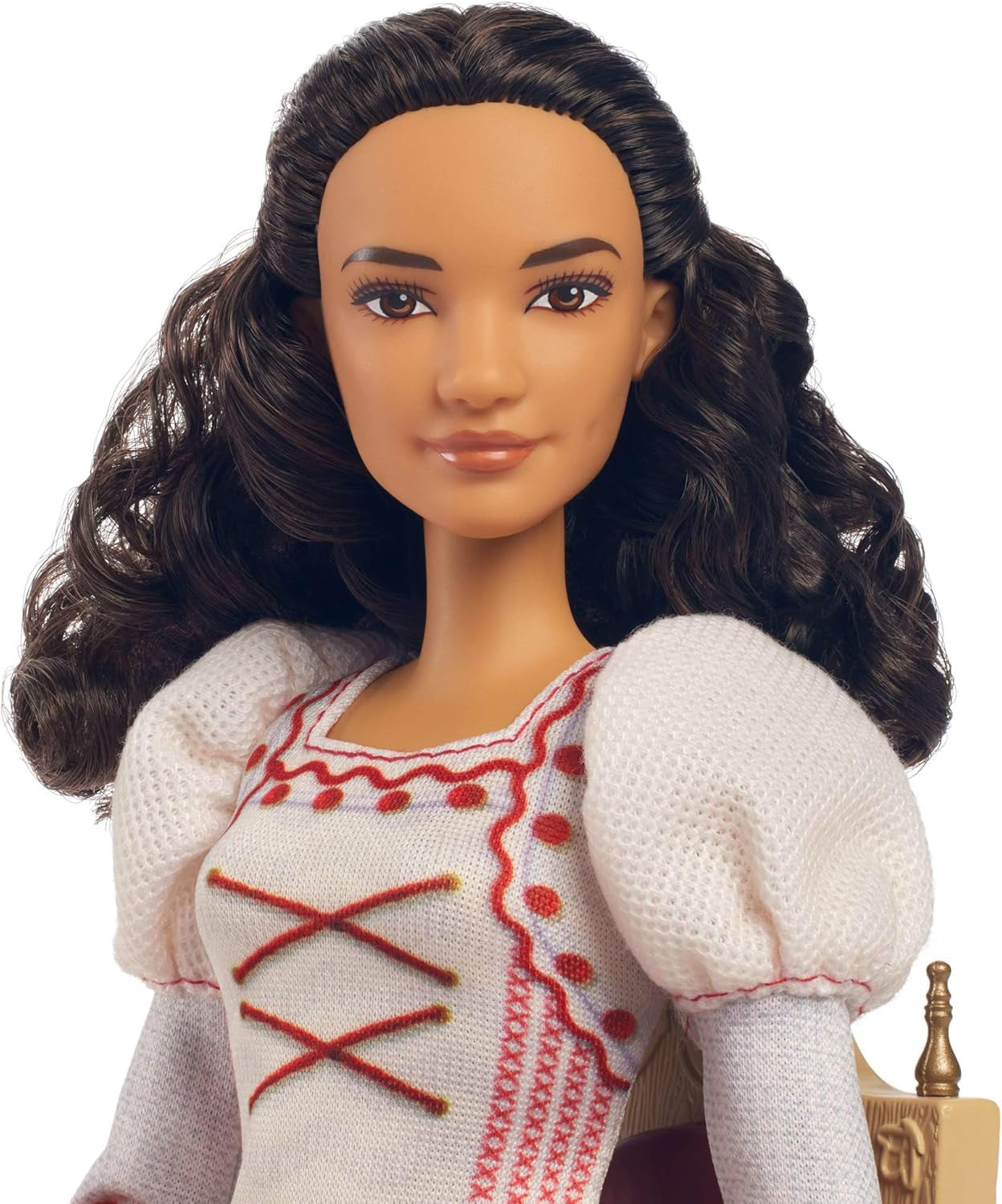 Muñeca de moda Mattel Wicked Nessarose y accesorios, incluida silla de ruedas, con cabello castaño rizado, varias poses y apariencia de vestido de fiesta desmontable, HXY36