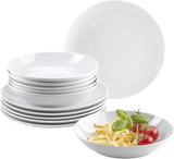 Mäser Barca vajilla para 6 personas, 12 unidades, porcelana, blanco