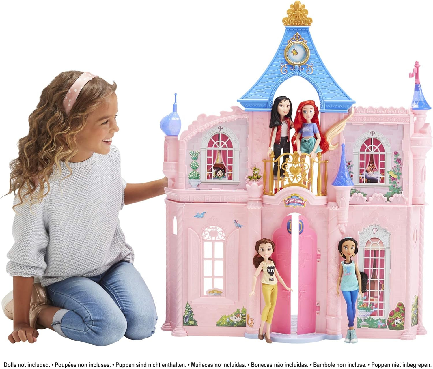 Casa de Muñecas Comfy Squad Castillo de Princesas Disney con 6 Muebles y 16 Accesorios Juguete para Niñas de 5 Años Casas de Muñecas Naty Shop