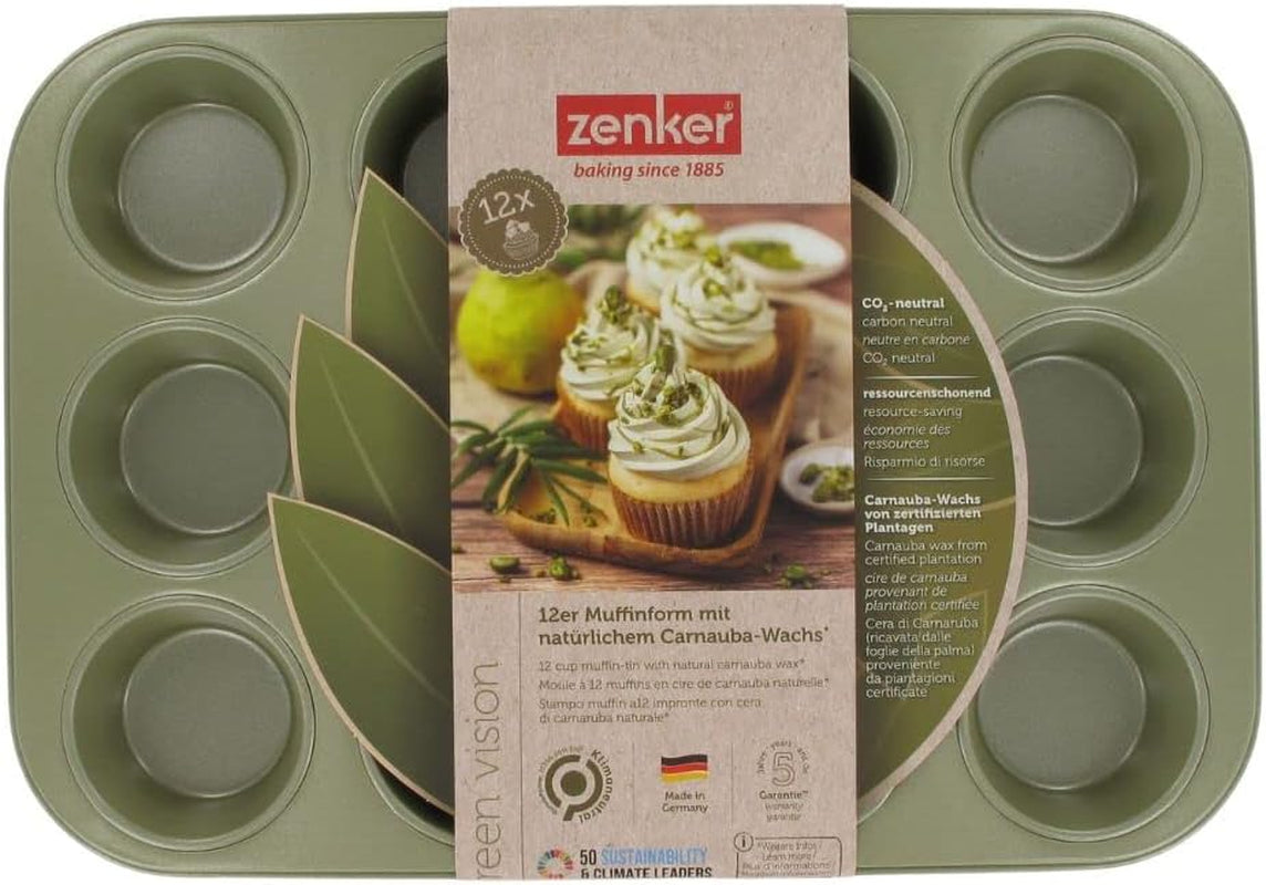 Zenker Muffinform Für 12 Stück – Ressourcenschonende Und Klimaneutrale Backform Für Muffins Und Cupcakes – 12Er Muffinblech Mit Veganer Antihaftbeschichtung Moldes y bandejas para hornear Naty Shop