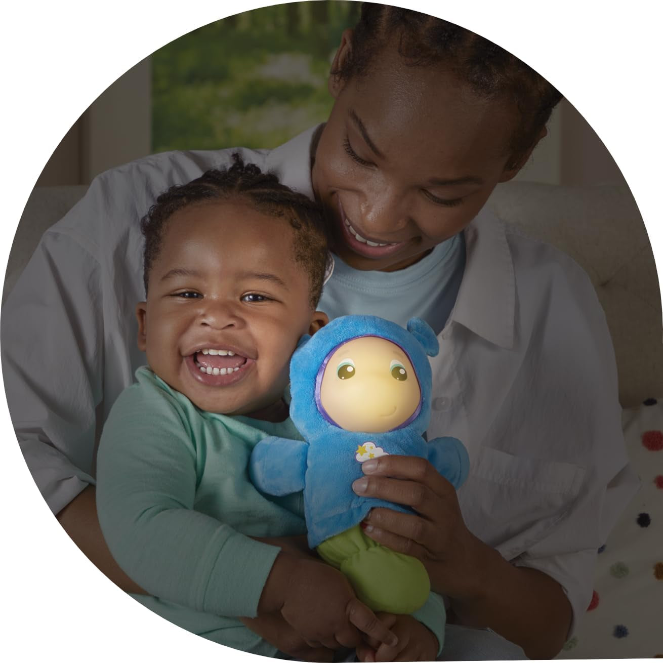 Peluche Playskool de color azul claro, juguete para dormir apto para bebés a partir de 0 meses. Bebe Naty Tienda juguetes
