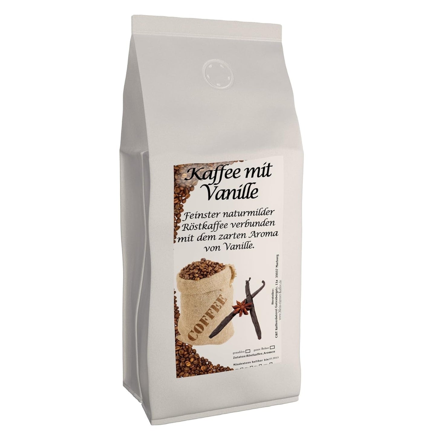 Café aromático Vanille, 500 g, ganze Bohne